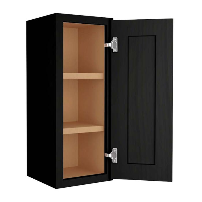 Craftsman Black Shaker Wall Cabinet 12" x 30"
