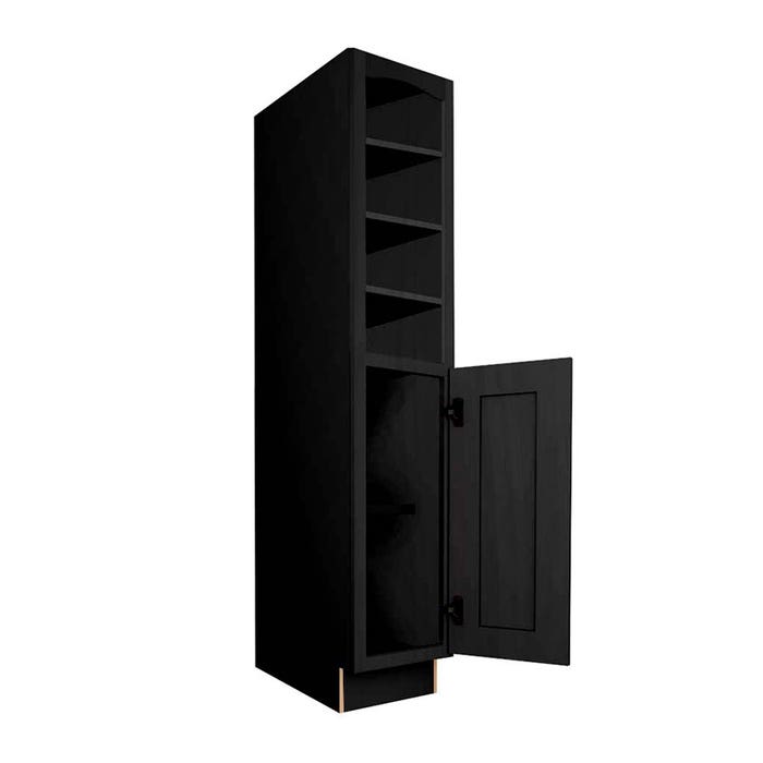 Craftsman Black Shaker Vanity Linen Utility Cabinet 18"W x 80"H