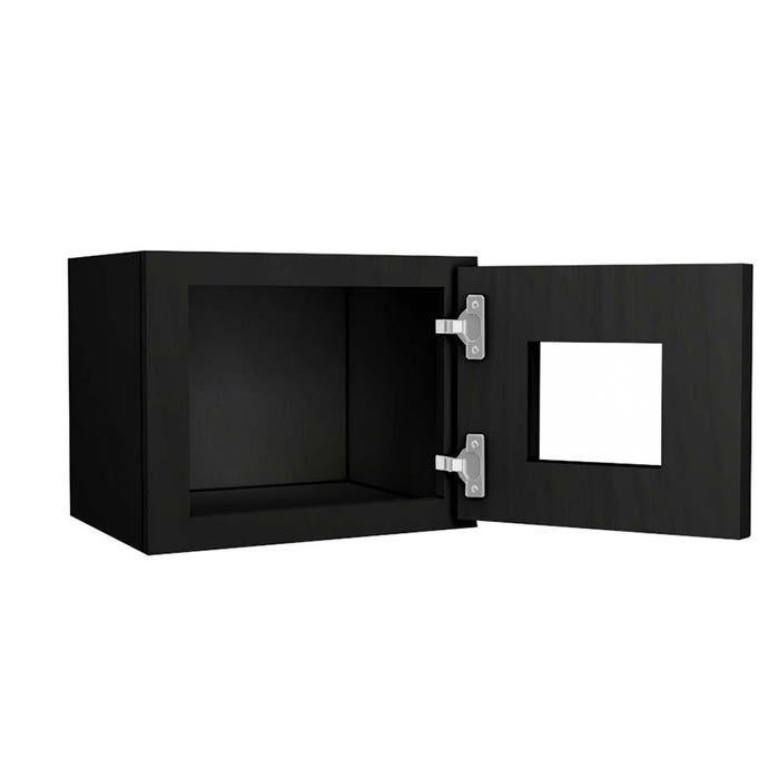 York Driftwood Grey Wall Open Frame Glass Door Cabinet 15"W x 12"H