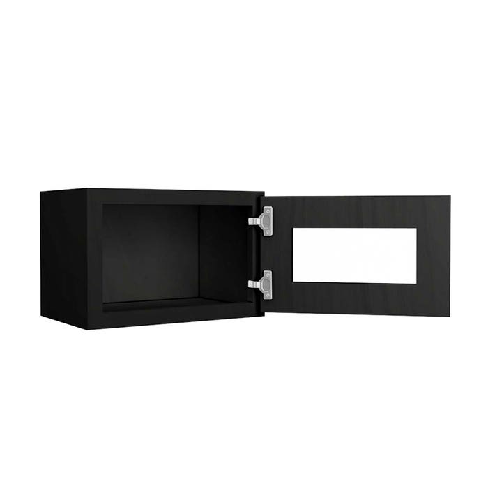 York Driftwood Grey Wall Open Frame Glass Door Cabinet 18"W x 12"H