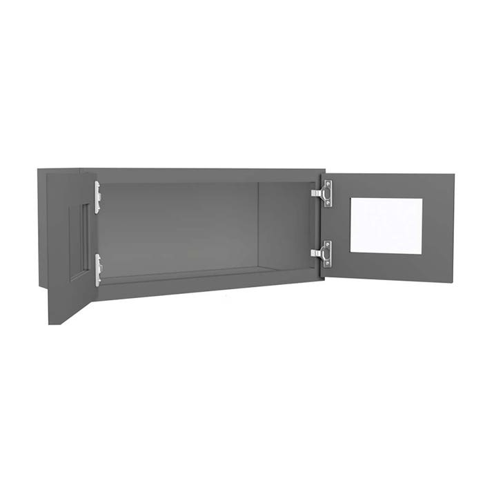 image_1-1573-1.jpg Grey Shaker Elite Wall Open Frame Glass Door Cabinet 24W" x 12"H