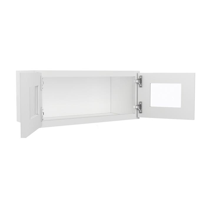 Key Largo White Wall Open Frame Glass Door Cabinet 27"W x 12"H