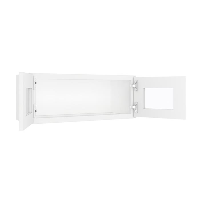 Key Largo White Wall Open Frame Glass Door Cabinet 30"W x 12"H