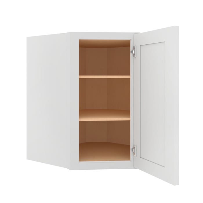 Summit Shaker White Wall Diagonal Corner Cabinet 24"W x 30"H