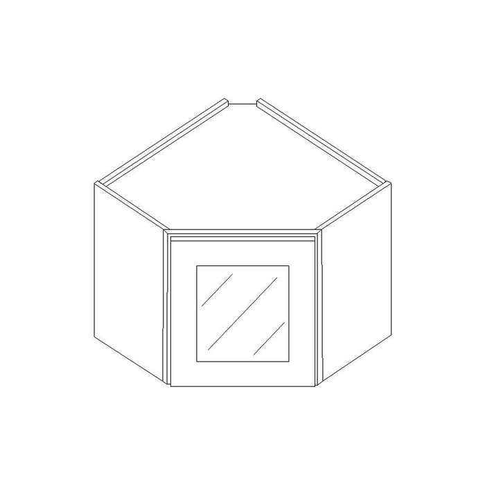 WDC2412BGFI - Wall Diagonal Beveled Glass Door with Finished Interior