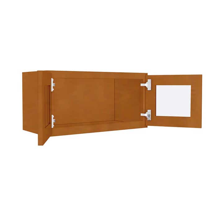 W2412BGFI - Wall Glass Door Cabinet with Finished Interior 24" x 12"