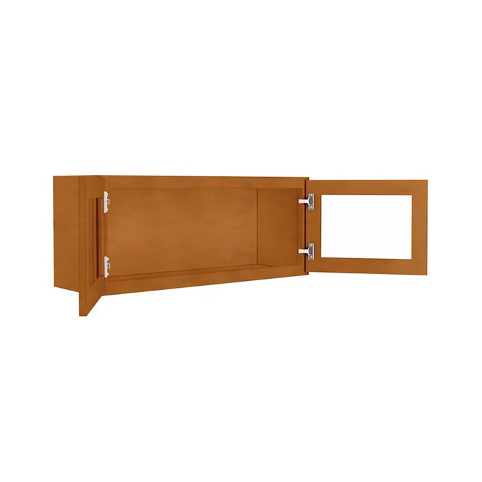 W3612BGFI - Wall Glass Door Cabinet with Finished Interior 36" x 12"