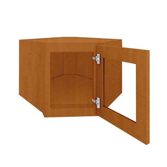 WDC2412BGFI - Wall Diagonal Beveled Glass Door with Finished Interior