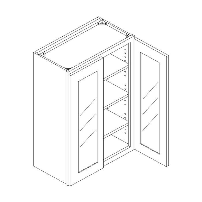 image_1-3192-1.jpg Wall Open Frame Glass Door Cabinet with Finished Interior 24" x 42"