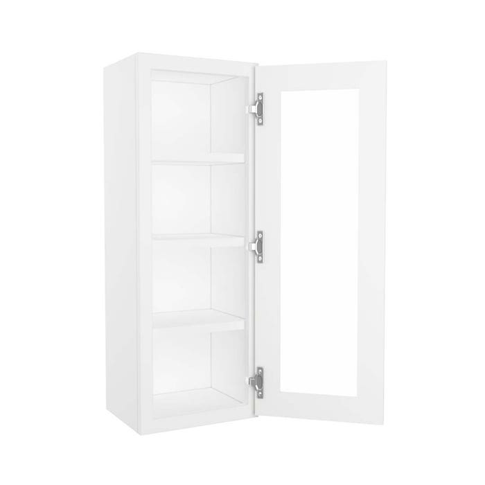 image_1-348-1.jpg Craftsman White Shaker Wall Open Frame Glass Door Cabinet 15"W x 42"H