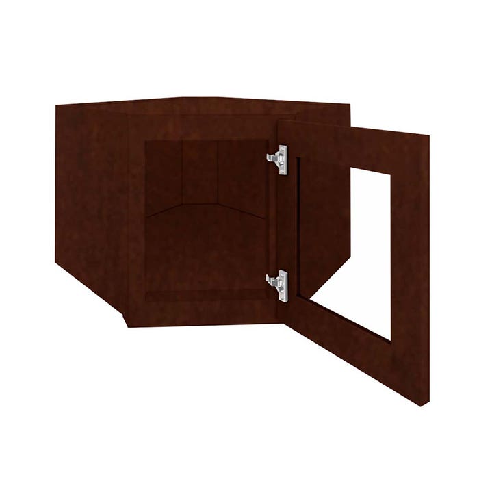 WDC2412BGFI - Wall Diagonal Beveled Glass Door with Finished Interior