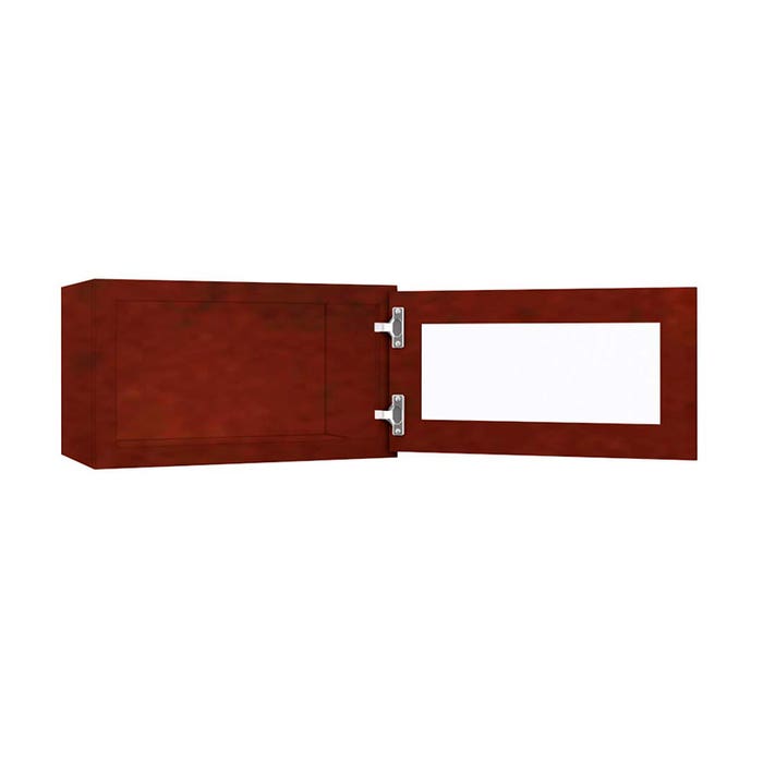 Wall Glass Door Cabinet with Finished Interior 21" x 12"