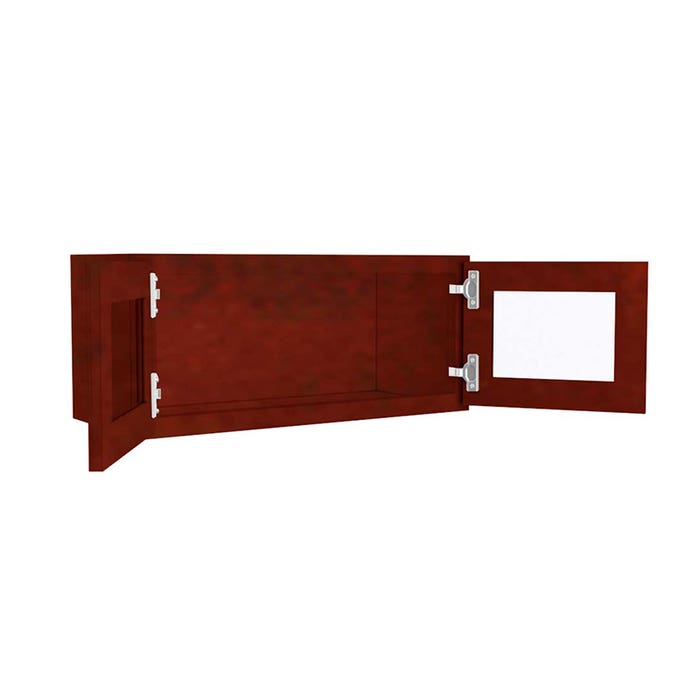 image_1-3807-1.jpg Wall Glass Door Cabinet with Finished Interior 27" x 12"