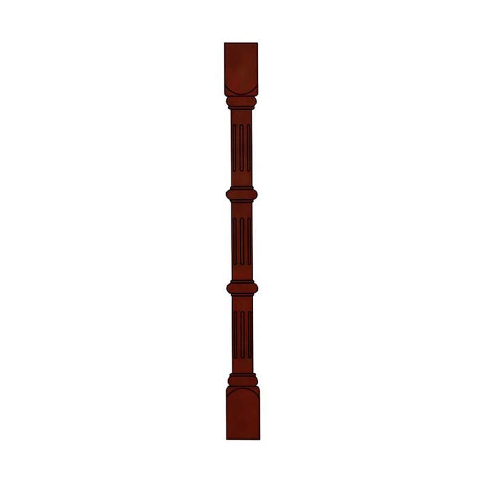 SPST42-F - Fluted Split Post Leg 42"