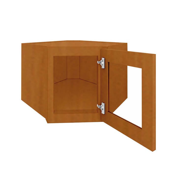 WDC2412BGFI - Wall Diagonal Beveled Glass Door with Finished Interior