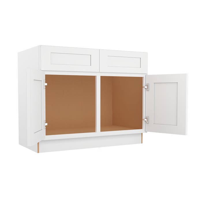 Shaker White Elite Sink Base Cabinet 42"