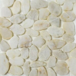 12" x 12" Gray Flat Pebble Stone Mosaic