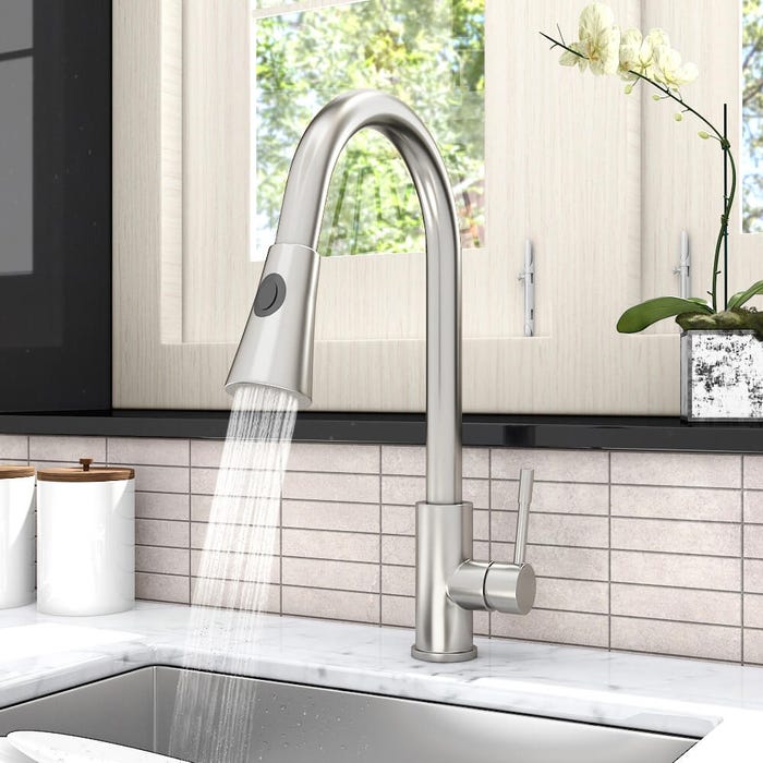 Luxury K501QY1 Single Hole Kitchen Faucet with Pull-Down Spout