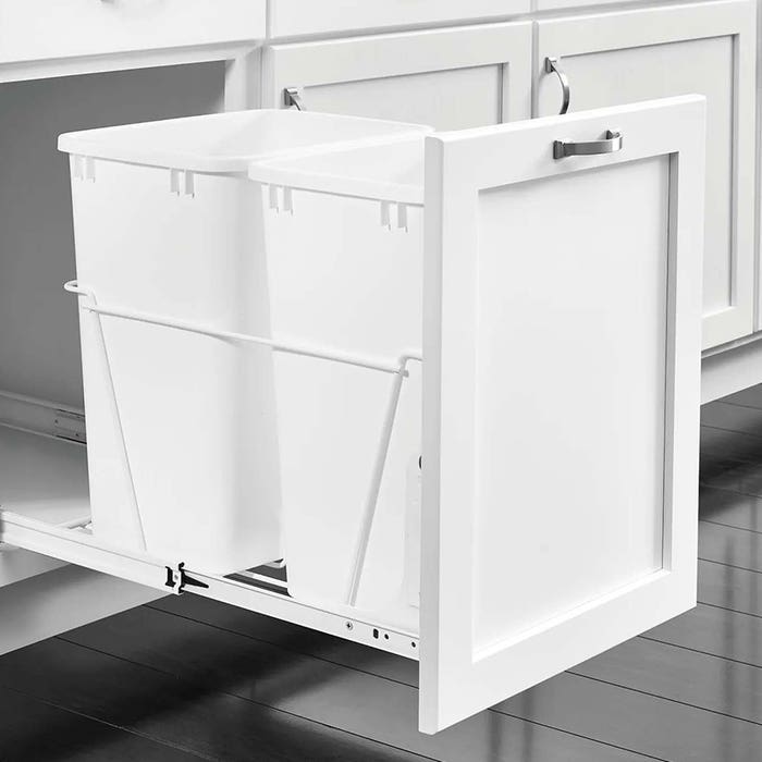 2-35 Quart Waste Containers with Full Extension Slides - Fits Best in B18