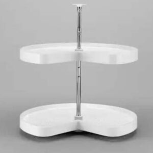 image_1-4708-1.jpg 28" Polymer Kidney Shaped Lazy Susan, White Turntable 2-Shelf Set