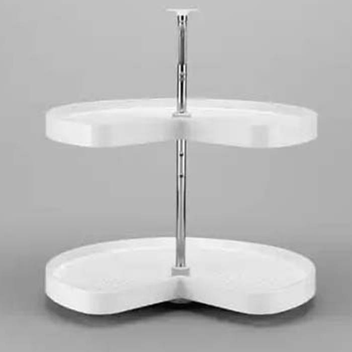 image_1-4708-1.jpg 28" Polymer Kidney Shaped Lazy Susan, White Turntable 2-Shelf Set
