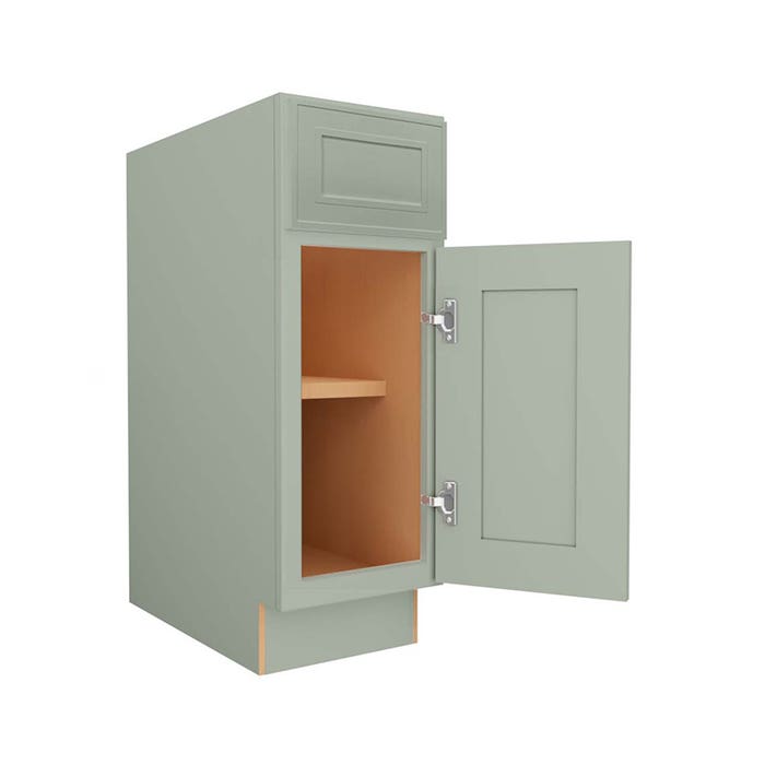 Craftsman Lily Green Shaker Base Cabinet 12"