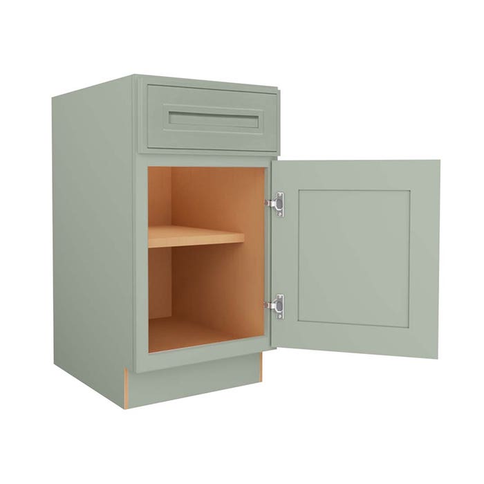 Craftsman Lily Green Shaker Base Cabinet 18"