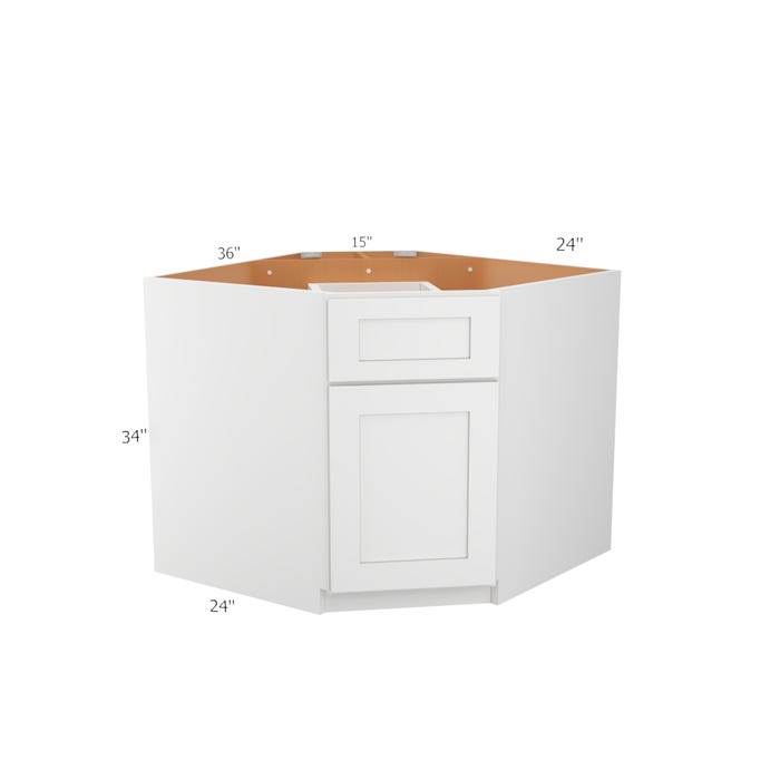 Diagonal Corner Sink Base Cabinet 36"