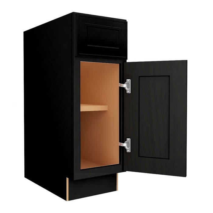 Craftsman Black Shaker Base Cabinet 12"