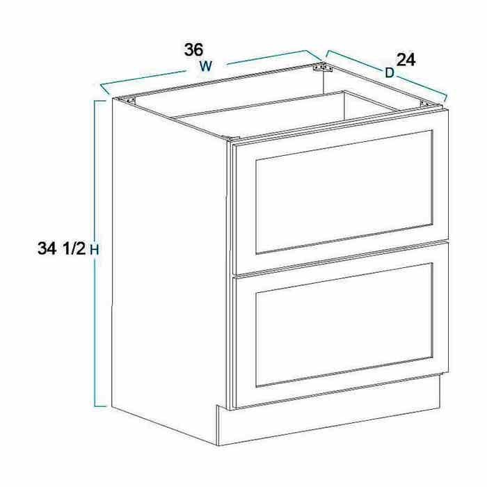 2 Drawer Base Cabinet 36"