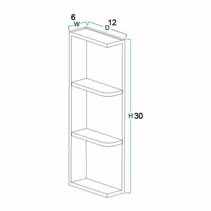 Wall End Shelf Cabinet 6" x 30"