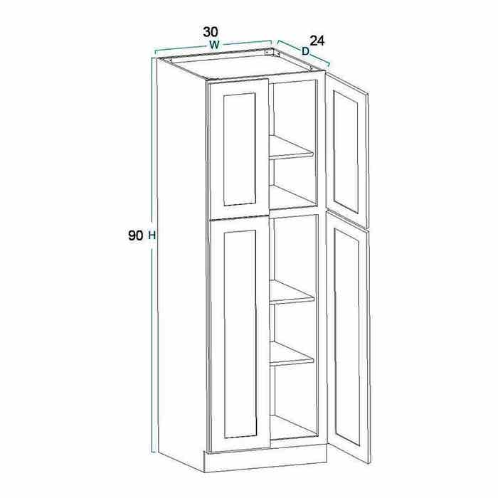 Craftsman Black Shaker Utility Cabinet 30"W x 90"H