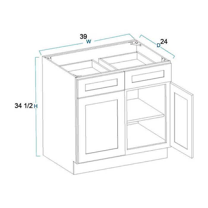 York Driftwood Grey Base Cabinet 39"