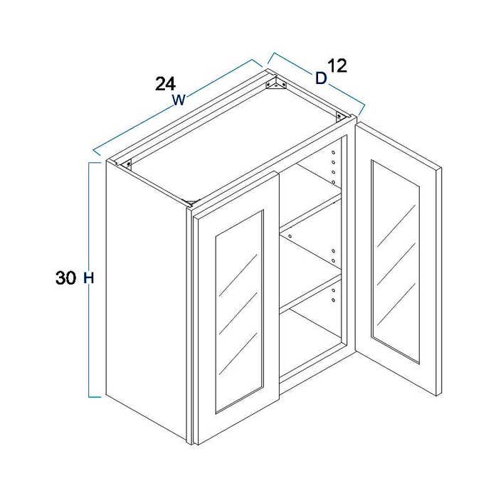 image_2-1375-1.jpg York Driftwood Grey Wall Open Frame Glass Door Cabinet 24"W x 30"H