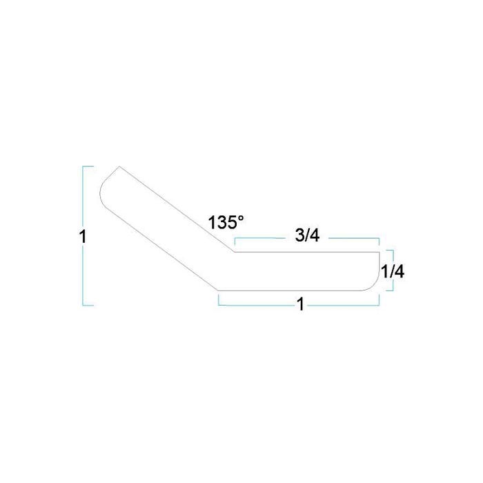 York Driftwood Grey 135 Degree Outside Corner Molding 96"W