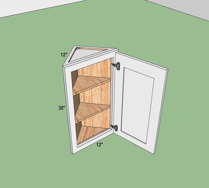 Angle Wall Cabinet 12" x 30"