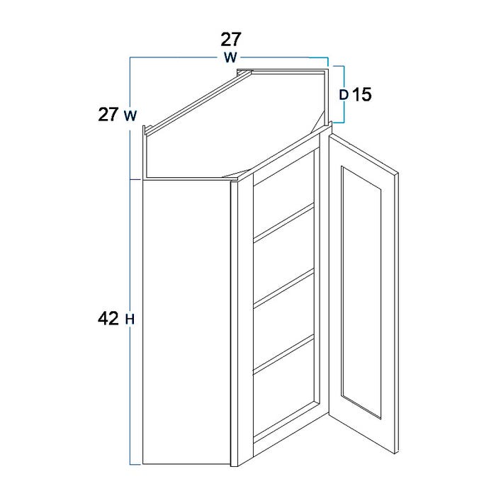 image_2-189-1.jpg Colorado Shaker White Wall Diagonal Corner Cabinet 27"W x 42"H x 15"D