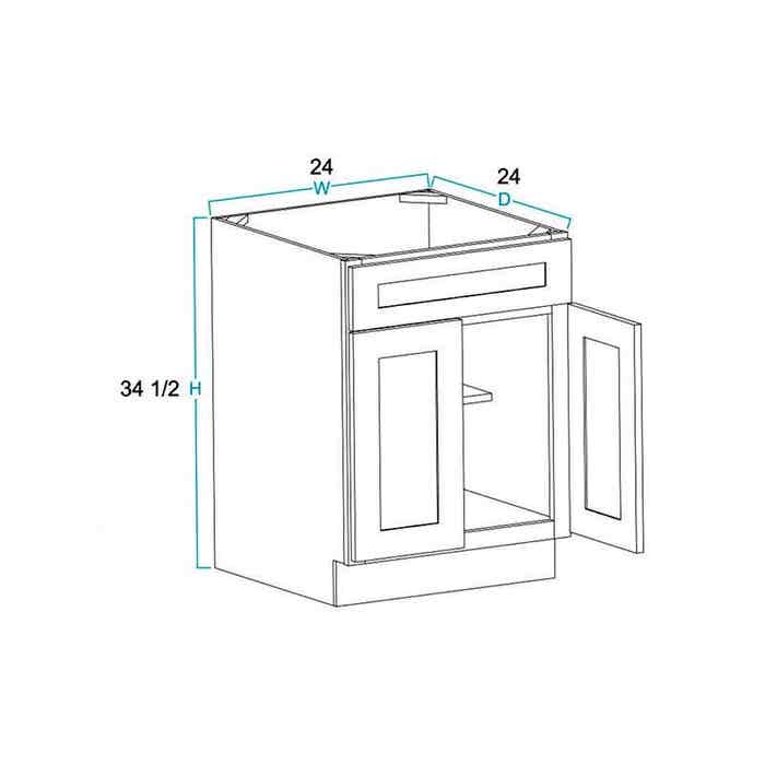 Summit Shaker White Sink Base Cabinet 24"W