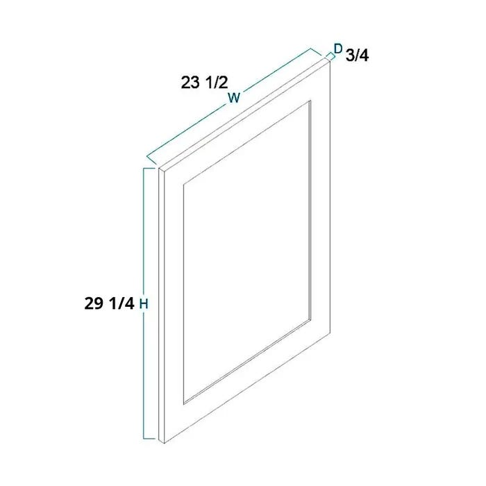 Colorado White Shaker Base Decorative Door Panel 24"