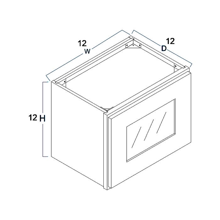W1212BGFI - Wall Beveled Glass Door with Finished Interior 12" x 12"