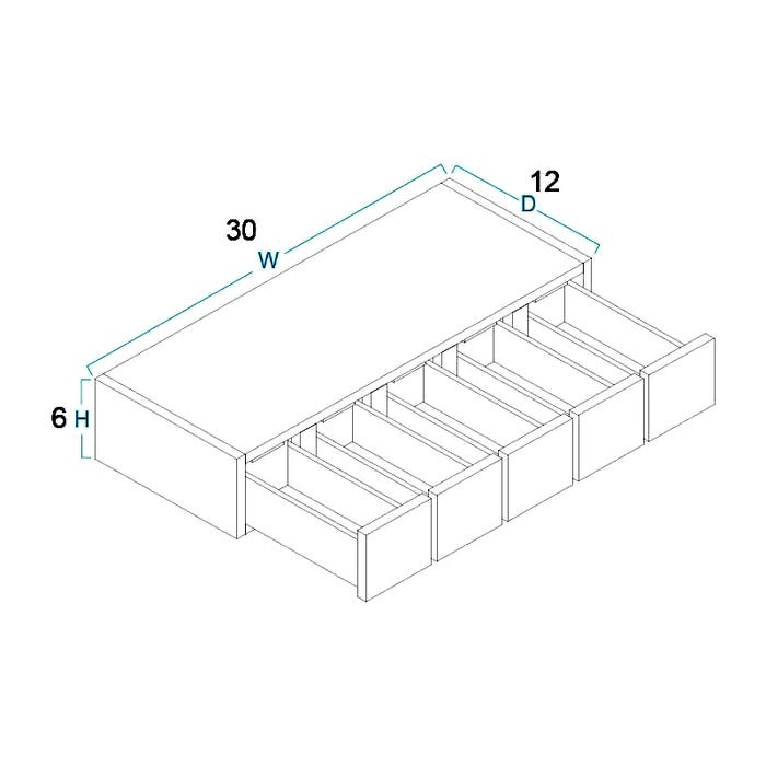 WSD630 - Wall Spice Drawer Cabinet 30" x 6"