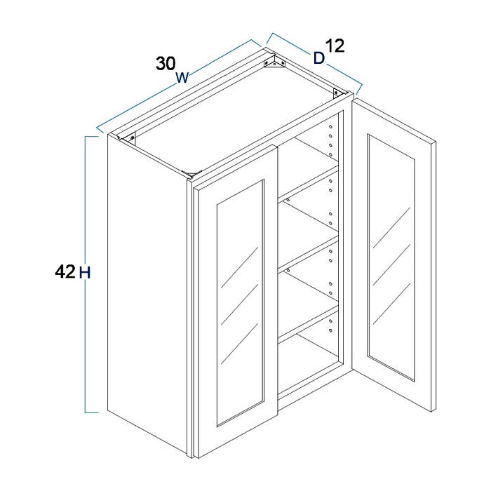 image_2-2561-1.jpg WM3042GDFI - Wall Glass Door Cabinet with Finished Interior 30" x 42"