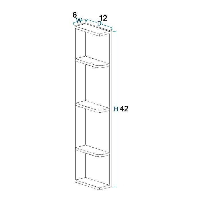 WESR642 - Wall End Shelf Cabinet 6" x 42"