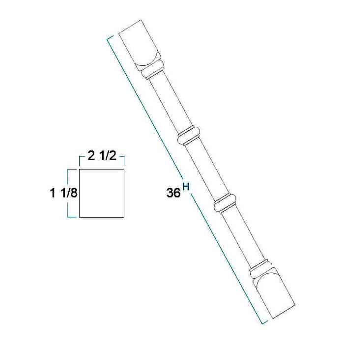 SPST36-C - Classic Split Post Leg 36"