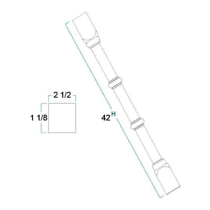 SPST42-C - Classic Split Post Leg 42"