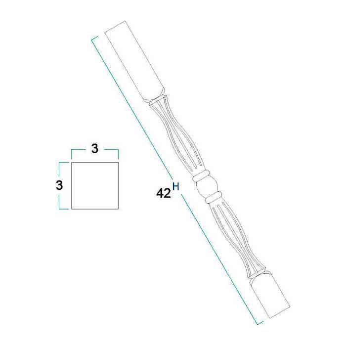 PST-F - Fluted Leg Post