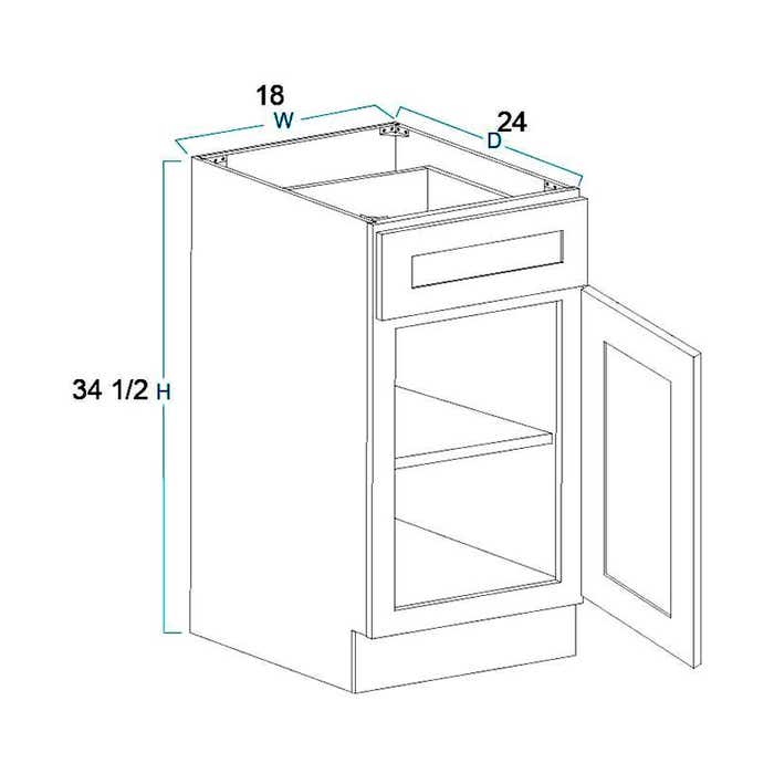 Craftsman White Shaker Base Cabinet 18"