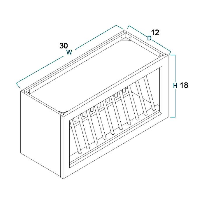 Wall Plate Rack Cabinet 30" x 18"