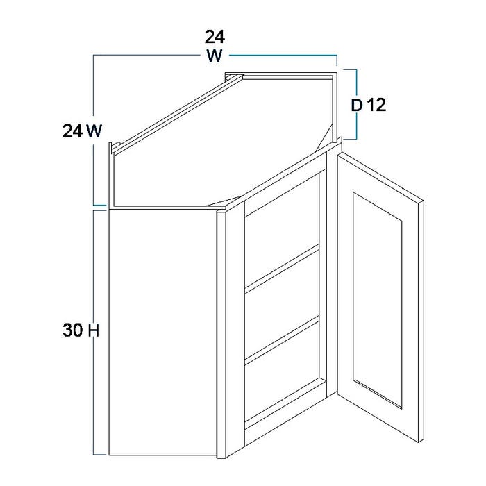Wall Diagonal Corner Cabinet 24" x 30"
