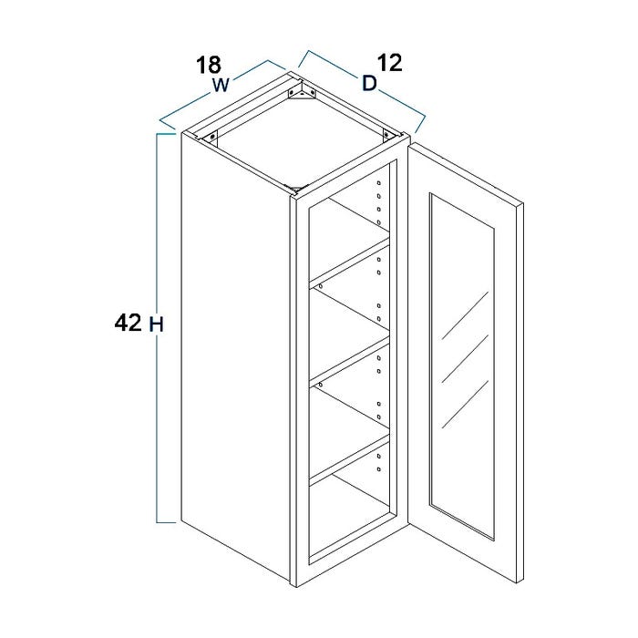 image_2-3450-1.jpg Wall Glass Door Cabinet with Finished Interior 18" x 42"